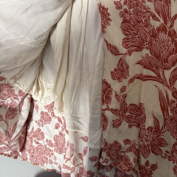 Bohme Tiered Button Midi Dress XS Boho Prairie Short Sleeve Cottagecore Feminine - Picture 14 of 16